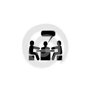 Discussion Meeting Conversation Flat Vector Icon