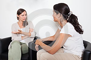 Discussion among women photo