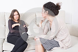 Discussion among women photo