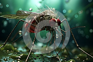 Disease-carrying Mosquito macro. Generate Ai