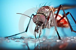 Disease-carrying Mosquito macro insect. Generate Ai