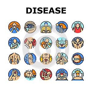 disease health heart icons set vector
