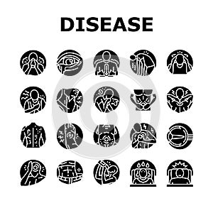 disease health heart icons set vector