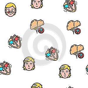 Disease Human Organ Vector Seamless Pattern