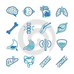 Disease icons set