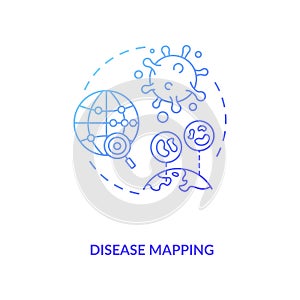 Disease mapping concept icon