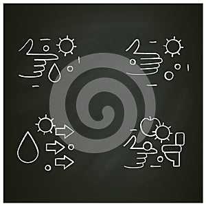 Disease spread concept chalk icons set