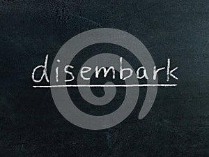 Disembark concept word