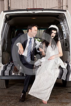 Disenchanted bride cheap wedding photo