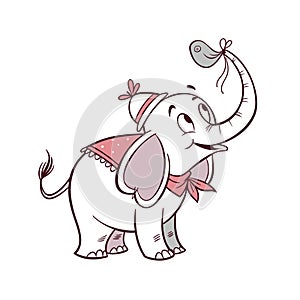 Disfigured Elephant with Bird