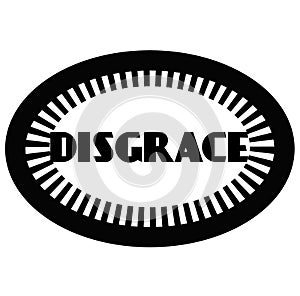 DISGRACE stamp on white