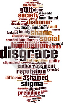 Disgrace word cloud