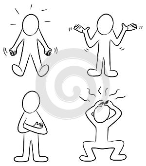 Disgruntled comic figures