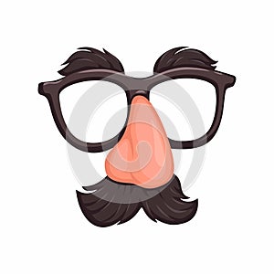 Disguise Eyeglass With Fake Nose and Mustache Symbol Cartoon illustration Vector