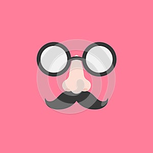 Disguise glasses, nose and mustache for party