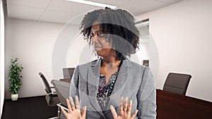 Disgusted African American Businesswoman In an Office