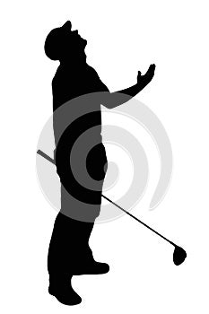 Disgusted Angry Golfer Series - Bad Iron Shot Looking into Sky