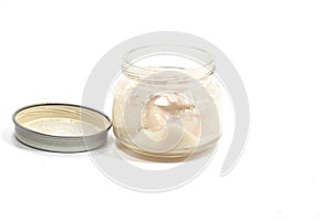 Dish and container of homogenised food for food