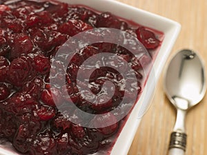 Dish of Cranberry Sauce