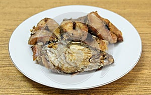 Dish of Deep Fried Striped Snakehead Fish