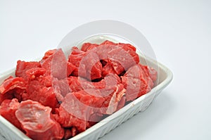 Dish of diced beef