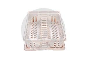 Dish drying plastic rack isolated on a white background