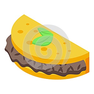 Dish food icon isometric vector. Brazil cuisine