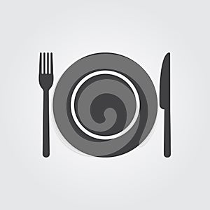 Dish fork and knife - vector icon