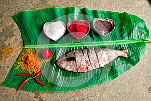 A dish of hilsa fish photo