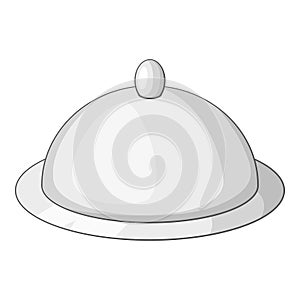 Dish icon, cartoon style