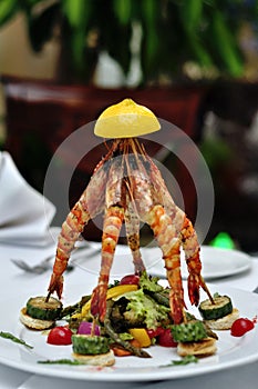 Dish made of lobsters