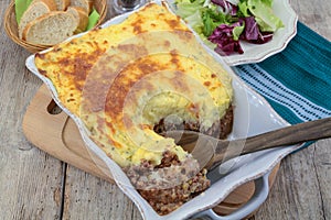 Dish of minced meat pie