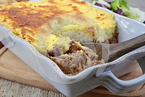Dish of minced meat pie
