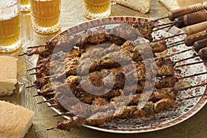 Dish with Moroccan lamb kebab