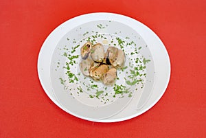 Dish with mussels