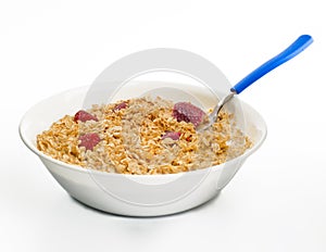 Dish of oat with strawberries