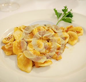 Dish orecchiette sugo tasty