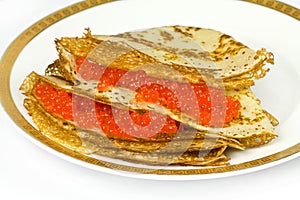 Dish with pancakes