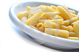 Dish of pasta maccheroni rigat