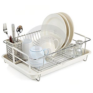 Dish rack isolated on white background