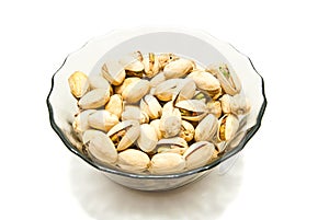 Dish with roasted pistachios photo