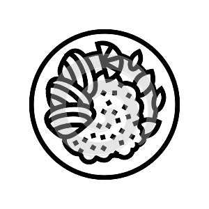 dish seafood line icon vector illustration