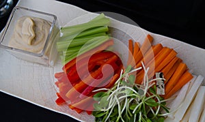 Dish set vegetables â€‹â€‹long smooth slices sauce