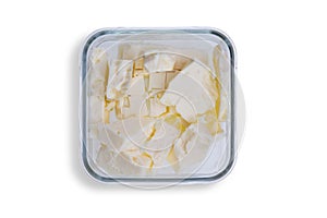 Dish of small portions of full cream feta cheese