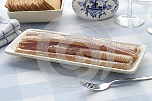 Dish with smoked eel