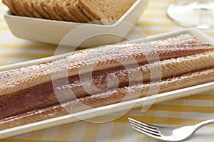 Dish with smoked eel