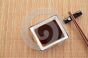 Dish of soy sauce