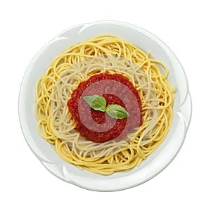 Dish of spaghetti