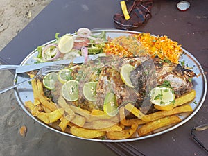 Dish tigerfish seafood