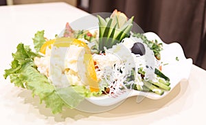 A dish of various salads - diet vegetables